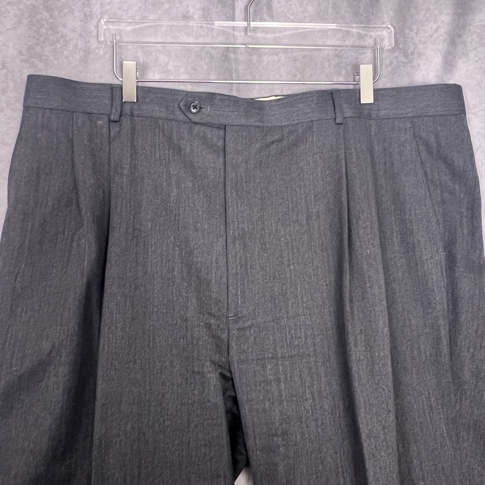 Joseph & Feiss Men's Trousers 44x32 Wool/Poly Blend Gray Cuffed